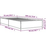 Okvir za krevet boja hrasta 75x190 cm konstruirano drvo i metal | shoptok.hr
