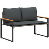  Klupa s jastukom Siva i tamno siva 115 x 65 x 72 cm Ratan | Eponuda.ba