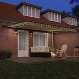  Skrovita tenda S LED lampica Zelena i žuta 450 ×350 cm tkanina | shoptok.hr