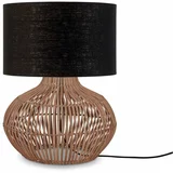 Good&Mojo Črna/naravna namizna svetilka s tekstilnim senčnikom (višina 48 cm) Kalahari –
