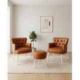 Atelier Del Sofa Az-2Rom-Byz set od 2 fotelje i taburea, svetlobraon Cene