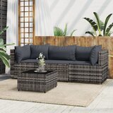 Maison Chic Seti vrtnega pohištva - Vrtna garnitura - Vrtni pohištvo set 4-delna z blazinami siv poli ratan, (21816936) | Shoptok.si