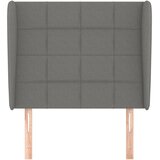  Uzglavlje s ušima tamnosivo 93x23x118/128 cm od tkanine | shoptok.hr