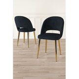 Hanah home set trpezarijskih stolica Pane 8 kom, antracit tkanina Babyface, zlatne metalne noge Cene