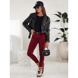 DStreet Spodnie damskie BRITTNIX typu skinny bordowe | Shoptok.si