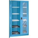 LISTA Omara z okenci VxŠxG 1950 x 1000 x 580 mm, z 10 policami, svetlo modra Cene
