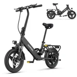 Električno mestno kolo Mile 1, motor 250 W, baterija 36 V 10,4 Ah, zložljivo 14 palcev, 25 km/h, črno, (22148606)