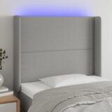  LED uzglavlje svjetlosivo 93 x 16 x 118/128 cm od tkanine | shoptok.hr