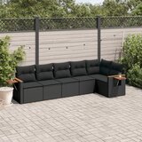 Maison Chic Seti vrtnega pohištva - Vrtna garnitura - Vrtni pohištvo set 6-delna z blazinami črna poli ratan, (21803914) | Shoptok.si