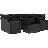  7-dijelni set vrtnih sofa od poliratana s jastucima crni Crna 100 x 55 x 73 cm | shoptok.hr