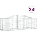 Lučne gabionske košare 3 kom 200x50x60/80 cm pocinčano željezo | shoptok.hr