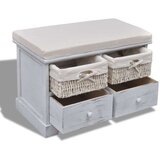 vidaXL Klupa za pohranu bijela 62 x 33 x 42 cm od drva paulovnije | shoptok.hr