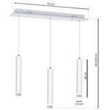  LED luster na sajli ALBA 3xLED/15W/230V, bela | Eponuda.com