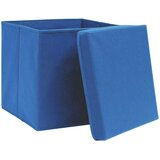  Kutije za pohranu s poklopcima 4 kom plave 32x32x32 cm tkanina | Eponuda.ba