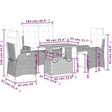  4-dijelni vrtni blagovaonski set od poliratana s jastucima bež | shoptok.hr