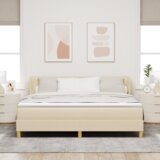  Box Spring postelja s prejemo - Krem - 180x200 cm - Tkanina, (22051246) | Shoptok.si