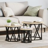vidaXL Gnezdene stranske mize 3 kosi Sonoma hrast inženirska lesa, (22008698) | Shoptok.si