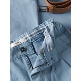 Reserved - Chino hlače od strukturirane tkanine s remenom - plava | shoptok.hr