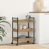 vidaXL Kuhinjska Kolica Crna 50x30x70 cm Drvo Umjereni hrast MDF i metal | shoptok.hr