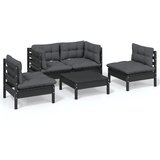 The Living Store Vrtna sedežna garnitura 5-delna z blazinami trdna borovina - Vrtna Sedežna Garnitura, (21460516) | Shoptok.si