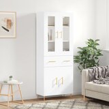 vidaXL Visoka omara bela 69,5x34x180 cm inženirski les | Shoptok.si