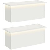  Vrtna posuda za sadnju s LED svjetlom 2 kom. Bijela - Bijela 40 x 100 x 40 cm 2 | shoptok.hr