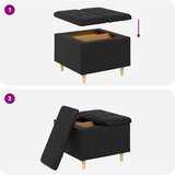  Otoman za pohranu s jastukom Crna 60 x 60 x 45 cm Umjetna koža | shoptok.hr