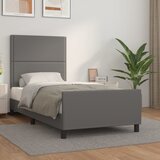 The Living Store Posteljni okvir z vzglavjem siv 80x200 cm umetno usnje - Posteljni Okvir Z Vzglavjem, (21524791) Cene