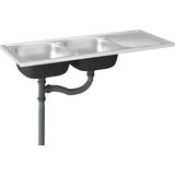  Kuhinjski sudoper s dva korita srebrni 1200x500x155 mm čelični | shoptok.hr