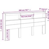 vidaXL Omarica za vzglavje postelje LED bela 200x17x102 cm | Shoptok.si