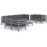 Maison Chic Seti vrtnega pohištva - Vrtna garnitura - Vrtni pohištvo set 9-delna z blazinami trdna borovina, (21797979) | Shoptok.si
