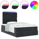 vidaXL Otomanski posteljni okvir z vzmetnicami črn 120x190cm žamet | Shoptok.si