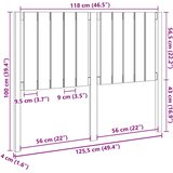  Uzglavlje za krevet crni 125,5 x 4 x 100 cm od masivne borovine | shoptok.hr