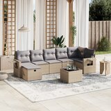 vidaXL 8-dijelni set vrtnih sofa s jastucima bež od poliratana | shoptok.hr