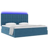  LED krevet za pohranu s madracem Tamno plava 200 x 200 cm | shoptok.hr
