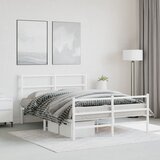  Metalni okvir kreveta uzglavlje i podnožje bijeli 140 x 190 cm | shoptok.hr