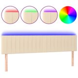 Maison Chic led posteljno vzglavje - vzglavna omarica - nočna omarica krem 160x5x78/88 cm blago, (21706695) | Shoptok.si