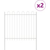vidaXL Vrtna ograja s kačastim vrhom Bela 3,4x1,5 m Jeklo, (22084489) | Shoptok.si