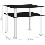  Bočni stolić crni 45 x 50 x 45 cm od kaljenog stakla | shoptok.hr