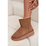 Boto Women's Snow Boots Made of Natural Suede on Platform Camel Privine | shoptok.hr