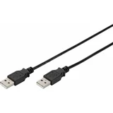 Digitus USB kabel USB 2.0 USB-A utikač, USB-A utikač 1.00 m crna AK-300101-010-S