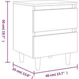  Noćni ormarići s nogama 2 kom boja dimljenog hrasta 40x35x50 cm | shoptok.hr