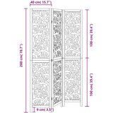 vidaXL Sobna pregrada s 3 panela crno od masivnog drva paulovnije | shoptok.hr