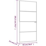 Sobna Notranja vrata bela 93x201,5 cm kaljeno steklo aluminij tanka, (20766460) | Shoptok.si