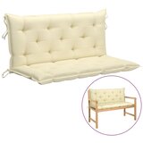 vidaXL Blazina za vrtno klop bela 120x(50+50)x7 cm oxford tkanina, (20623458) | Shoptok.si