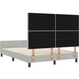 vidaXL Postelja Svetlo siva 160x200 cm Žamet | Shoptok.si