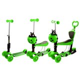 Olimp Sport Trotinet za decu 5 u 1 sa sedištem i svetlećim točkovima ZELENI | ePonuda.com