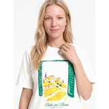Reserved Pamučna majica s printom - krem | shoptok.hr