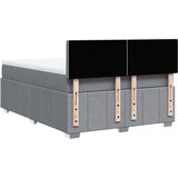  Krevet s oprugama i madracem svjetlosivi 140x190 cm od tkanine | shoptok.hr