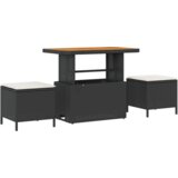  Set vrtnih sofa od 10 komada s jastučićima Crni poli ratan akacija | shoptok.hr